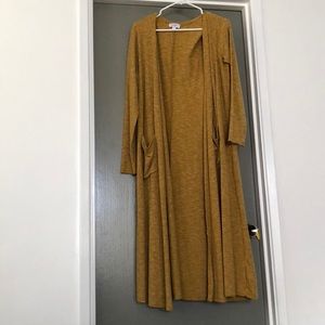 Lularoe Large Sarah Duster Cardigan Sweater Yellow